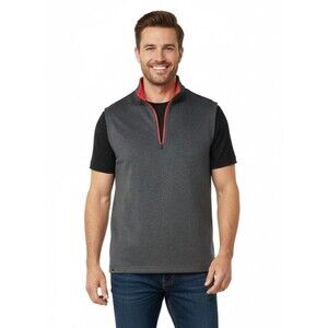 Adidas Vest Mens Golf ClimaCool 1/4 Zip Gray Stretch Sleeveless Vest Medium